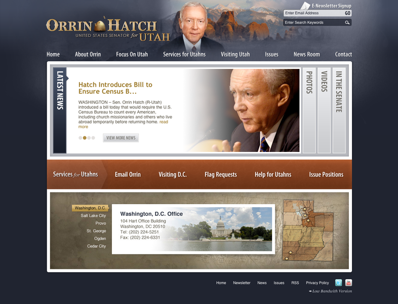 Featured Site - Senator Orrin Hatch